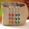Pendientes de plata de ley S925 con diseño de ciervo, estilo retro nacional, con borlas y superficie de huevo, elegantes y combinables.