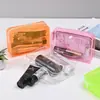 Bolsa de Cosméticos Impermeable de PVC Transparente Colorida, Monedero con Cremallera Portátil para Viaje, Diseño de Bolsa de Maquillaje Personalizada