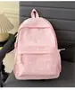 Mochila Bordada com Laço de Xadrez Fino em Tom Rosa Suave, Estilo Coreano Ins, Mochila Pequena para Passeios de Estudante