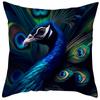 Venta caliente transfronteriza temu funda de almohada elegante con diseño de pavo real sala de estar sofá dormitorio lino transpirable funda de cojín al por mayor