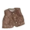 Nuevos estilos de otoño e invierno: Chalecos de algodón bordados con estampado de corazones para niñas, chalecos para bebé de forro polar y engrosados, tops dulces y elegantes para niños con ribete de encaje