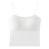 Sling Chaleco Pequeño para Mujer Espalda Hermosa Seda de Hielo Sujetador Interno con Almohadilla en el Pecho Verano Fino Top Tubo Ropa Interior Exterior