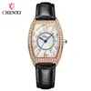 Reloj de Mujer Explosiones en Vivo Reloj para Mujer Moda Barril de Vino Incrustado de Diamantes Cuero Impermeable Reloj de Celebridad de Internet LOGOTIPO Personalizado de Fábrica