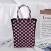 Bolsa Tejida Nueva de Fábrica Bolsa Cuadrada Pequeña Bolsa de Cesta de Plástico para Verduras Color Cesta Pequeña Coincidencia de Foto Bolsa de Playa Bolsa de Mujer