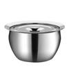 Juego de Vajilla Comercial de Acero Inoxidable para Exportación con Tapa Tazón de Sopa Plato Redondo Ensalada Tazón para Fideos Instantáneos Recipiente Tazón de Lavado de Manos de Alto Valor