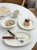 Anmu Liangpin Exportações Cerâmica Estilo Coreano Estilo Ins Renda Textura Fosca Louça, Copos de Água, Tigelas para Lanches e Pratos