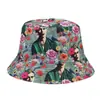Gorro de Pescador con Graffiti de Celebridad de Internet de Doble Cara Retro Visera Solar Sombrero Protector Solar para Hombres y Mujeres Exterior Versátil Sombrero Cubeta Estampado Hip-hop