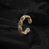 Anillo de alta gama para mujer con diseño de nicho en relieve de placa de lava retro envejecida, abertura ajustable, joyería de moda nueva