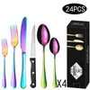 Amazon 1010 Juego de Cubiertos para Bistec de Acero Inoxidable, Tenedor y Cuchara de 24/48 Piezas Juego de Cubiertos para Hotel Transfronterizo Juego de Vajilla Estilo Occidental