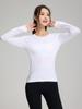 Nova Camiseta Respirável Modeladora de Cintura Sem Costura Malha Toque de Pele Alta Elasticidade Corrida Fitness Esportes Manga Longa Top de Yoga