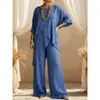 Transfronterizo 2026 Verano Nuevo En Stock Ropa de Mujer Cuello Redondo Holgado Casual Irregular Conjunto de Dos Piezas