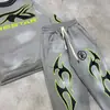 Sudadera con Capucha Estampada en Spray de Marca Europea y Americana de Moda, Conjunto de Top Casual, Nuevo para Otoño e Invierno 2025 en Europa y América