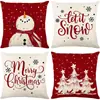 Amazon Natal Inverno Boneco de Neve Árvore de Natal Estampada Fronha Festival Decoração de Sofá Brilhante Vibrante Quente
