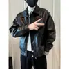 Roupa de Motociclista da Moda Jaqueta de Couro Roupa Externa Masculina Primavera e Outono Novo Estilo Gola Lapela Casual Cool Bonito Roupa Masculina Jaqueta
