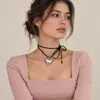 Collar del mismo estilo de Corea del Sur para mujer, estilo Spice Girl, dulce y genial, con cordones, gargantilla de moda de Corea del Sur, cadena para clavícula.
