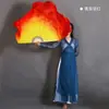 Abanico de Danza Yangge, Abanico de Baile para Adultos, Abanico Cuadrado Estilo Chino Amarillo y Rojo de Jiaozhou, Abanico de Gama Alta