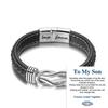 Pulseira de Couro de Aço Inoxidável Pulseira para Homens Lovemyson Pulseira Torcida Magnética de Aço Inoxidável Pulseira Pulseira