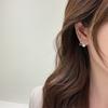 Aretes de Perlas de Hoja Simple Estilo Ins para Mujer Estilo Coreano Elegante Moda Aretes Estilo Fresco Pequeño Joyería