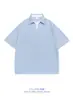 Camisa Polo de Punto Waffle de Verano Falsa de Dos Piezas para Hombre, Corte Holgado, Camiseta de Manga Corta con Cuello en V, Top Casual Estilo Japonés