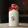 Garrafa de Vinho de Cerâmica Garrafa Vazia Recipiente para Bebida Uma Catty Jarra de Vinho de Cerâmica de Barro Antiga Jarra de Vinho Selada Doméstica Jarra de Vinho de Adega Garrafa de Vinho