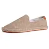Novo Estilo Venda Direta da Fábrica Moda Casual Alpargatas Masculinas e Femininas, Sapatos Tecidos de Palha, Slip-On de Lona Respirável Sapatos Preguiçosos