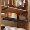 Cesta extraíble para armario, cesta colgante para gabinete debajo de la mesa, estante de almacenamiento para mesita de noche de dormitorio, estante de almacenamiento colgante sin taladro, estante para gabinete de cocina