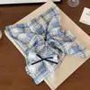 Scrunchie Xadrez com Laço de Renda, Lenço Quadrado Delicado Estilo Chanel para Cabelo, Elástico de Ponytail High-End