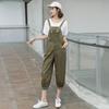 Leche de Papaya Verano Nuevo Conjunto de Dos Piezas Casual Estilo Coreano para Mujer Moda Elegante Camiseta + Conjunto de Pantalones Holgados con Tirantes Moda