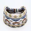 Diadema de Estilo Étnico Bohemio con Ala Ancha, Diadema Elástica Absorbente de Sudor, Accesorio para el Cabello Deportivo, Diadema con Ala Ancha