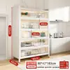 Novo Rack de Armazenamento para Cozinha, Armário de Armazenamento Multicamadas de Chão, Multifuncional para Micro-ondas, Aparador, Armário, Armário de Armazenamento