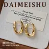 Pendientes de Aro Minimalistas de Moda Transfronteriza Europea y Americana con Aguja de Plata 925, Lujo Ligero, Sensación de Alta Gama, Pinzas para Orejas y Accesorios para Orejas Versátiles