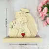 Artesanía de Rompecabezas de Familia de Osos Polares de Madera Decoraciones para el Hogar de Madera