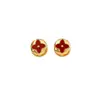 Pendientes Redondos de Trébol de Cuatro Hojas de Nácar Estilo Old Money con un Ambiente de Lujo, Exquisitos, Modernos y Elegantes, Accesorios para Orejas Ligeros de Lujo Estilo Chanel