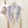 Lenço de Seda Retro Estilo Hong Kong com Estampa Paisley, Lenço Triangular Longo, Lenço de Rombos Pequenos, Acessórios Elegantes Elegantes, Gravata de Pescoço Fina