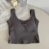 Top corto sin mangas con estampado de letras y cuello en U, con copas en el pecho, adecuado para usar solo o en capas, con tirantes anchos y un estampado sexy, top base sin mangas 2871