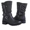 Outono e Inverno Novo Estilo de Exportação Europeu e Americano Fivela Média Cinto Zíper Lateral Botas Femininas Salto Baixo 40-43 Botas Tamanho Grande