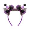 Diadema para niña con lazo de malla Kulomi de dibujos animados, accesorios para el cabello para niña, tocado morado de súper hada