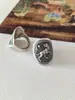 Anillo de Plata Pura Grabado a Mano de los 12 Signos del Zodiaco, Anillo Estilo Nuevo Chino Vintage Estilo Nacional, Anillo Abierto Ajustable