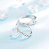 Anillo de plata esterlina S925 entrelazado de amor para hombres y mujeres, un par de anillos lisos de moda, nicho simple, apertura al por mayor