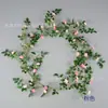 Decoración de flor de capullo de té enredadera rosa enredadera de rosa colgante de pared enredadera decoración de enredadera planta de moda en internet forma de pared de planta arreglo floral