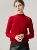 Nuevo Suéter 100% Cachemir Puro para Mujer Cuello Semi Alto Adelgazante de Moda Tejido para Otoño/Invierno Capa Base Versátil