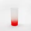 Vaso de Vidrio Esmerilado con Fondo de Color y Cubierta de Bambú de 18 oz Vidrio de Transferencia de Calor con Capa Se Puede Personalizar con Patrón Logotipo Vaso Esmerilado