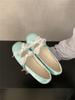 Zapatos Mary Jane de Satén y Encaje Suave Estilo Francés para Mujer con Aumento Interno de Altura, Zapatos de Cuero Poco Profundos de Punta Redonda 2025