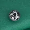 Separador de cuentas de moneda hueca de plata pura S925, cuenta OVNI, pieza separadora de cuenta plana, accesorios DIY hechos a mano de plata pura, cuenta accesorio para pulsera, plata