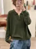 Nueva colección otoño e invierno 2026: Suéter de punto de color liso, corte holgado, manga larga con cuello tipo polo, perfecto como capa base para mujer