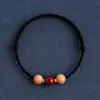 Pulsera de Madera de Durazno Real Cinabrio con Cordón Rojo Tejido para Hombres y Mujeres para Protegerse y Garantizar la Seguridad en el Año de Nacimiento, Buena Suerte para Niños y Estudiantes