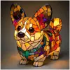 Luminária de Gato Transfronteiriça-Luminária Dachshund-Luminária Bigfoot Estátua de Resina Ornamento com Luz LED