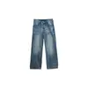 Calça jeans Yuyi de cintura baixa para mulheres, novo estilo outono, modeladora, lavada, solta, perna larga, perna reta estreita, calça comprida 6613