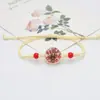 Pulsera Tejida a Mano Xiyin Insecto Mariquita Gipsófila Flor de Encaje Fresca y Dulce Jingdezhen
