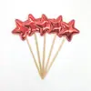 Vela Decorativa para Bolo de Aniversário Dessert Plug-in Rosto Fofo Brilhante Estrela Pentagonal de PU Coroa de Amor Plug-in Pacote com 5